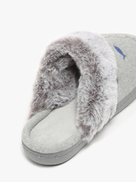 Chaussons Isotoner Gris women 97416 vue secondaire 1