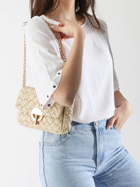 Sac Bandoulière Moon Tressé Cuir Vanessa bruno Beige moon 38V40533 vue secondaire 1