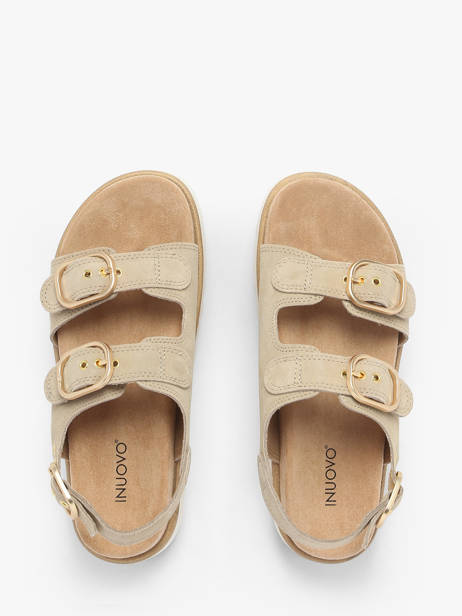 Sandales En Cuir Inuovo Beige women D53026 vue secondaire 3