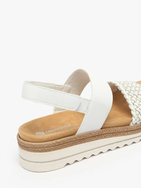Sandales Semelle Compensée En Cuir Remonte Blanc women 80 vue secondaire 2