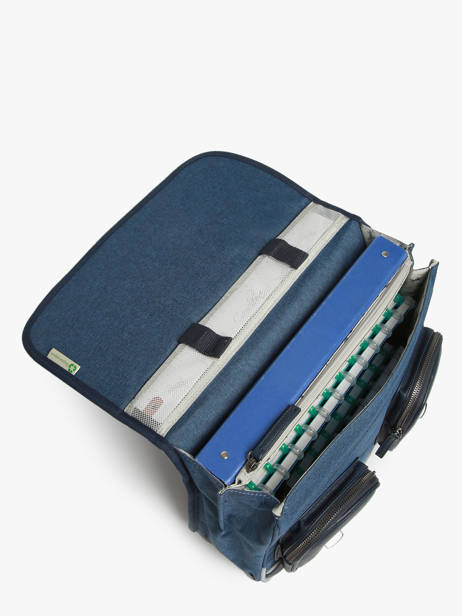 Cartable 2 Compartiments Cameleon Bleu vintage color CA146Q vue secondaire 3