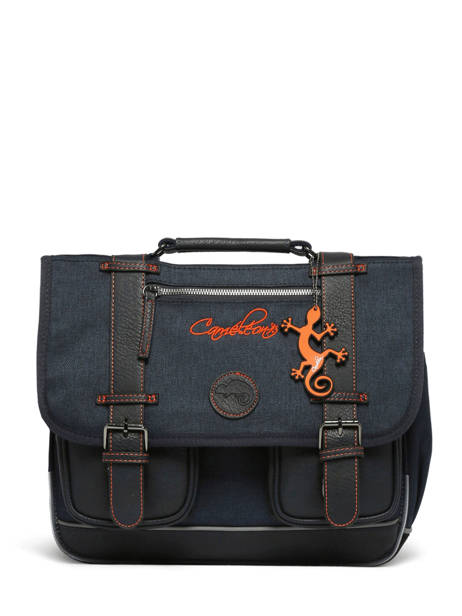Cartable Enfant 2 Compartiments Cameleon Bleu vintage urban CA35 vue secondaire 7