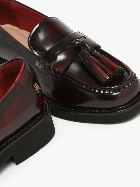 Mocassins En Cuir Tommy hilfiger Rouge women 8749XJS vue secondaire 3