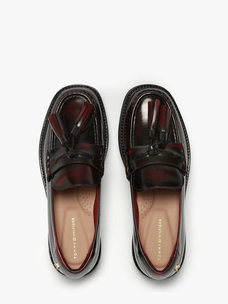 Mocassins En Cuir Tommy hilfiger Rouge women 8749XJS vue secondaire 4