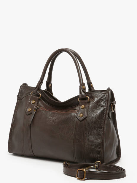 Sac Porté Main Cow Cuir Basilic pepper Marron cow BCOW22 vue secondaire 2