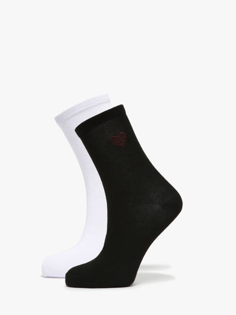 Chaussettes Femme Heart 2 Paires Pieces Noir socks women 17108765