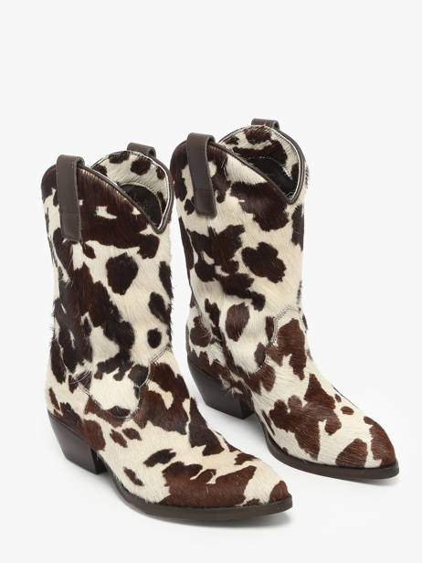 Santiags En Poils De Vache The icona Beige women CISBOMA1 vue secondaire 1