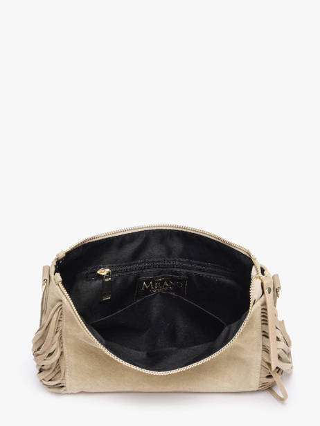 Sac Bandoulière Velvet Cuir Milano Beige velvet VE25113 vue secondaire 3