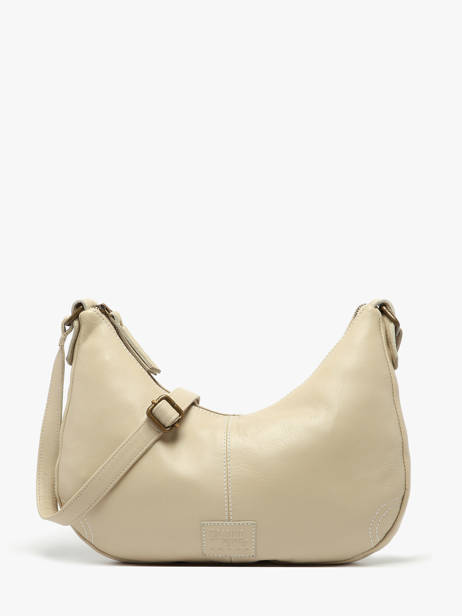 Sac Bandoulière Seam Cuir Basilic pepper Beige seam BSEA03