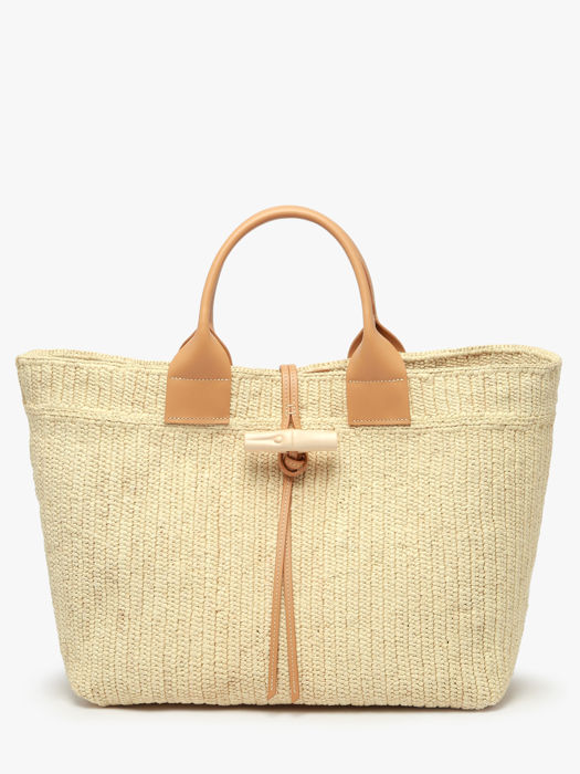 Longchamp Le roseau raphia Sacs porté main Beige