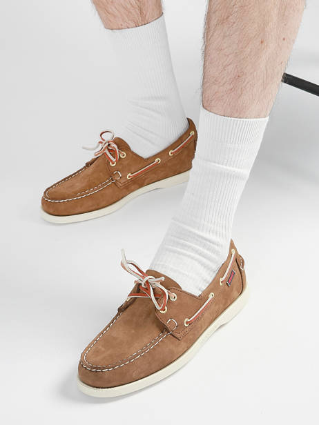 Chaussures Bateau En Cuir Sebago Marron men 7000GA0 vue secondaire 1