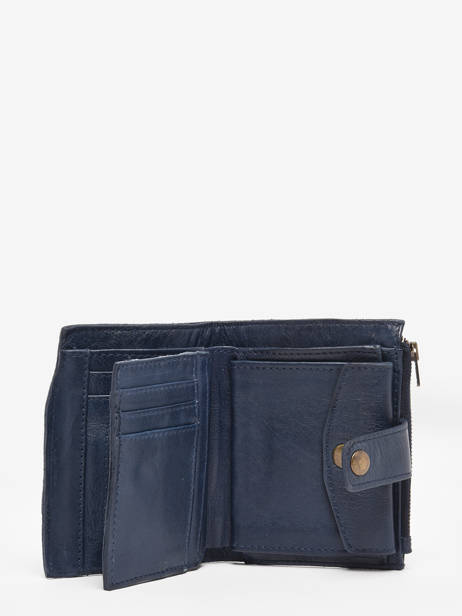 Porte-monnaie Porte-cartes Cow Cuir Basilic pepper Bleu cow BCOW94 vue secondaire 2